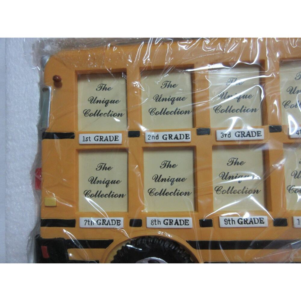 VTG School Years Yellow Plastic Bus Picture Frame Photos 1st thru 12th grade New - Picture 3 of 9